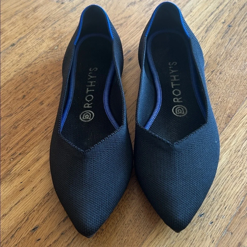Rothy's Black Pointed Ballet Flats Size 8.5
